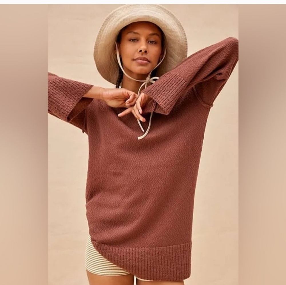 Fp Beach By Free People Melanie Tunic Sweater In Cacao